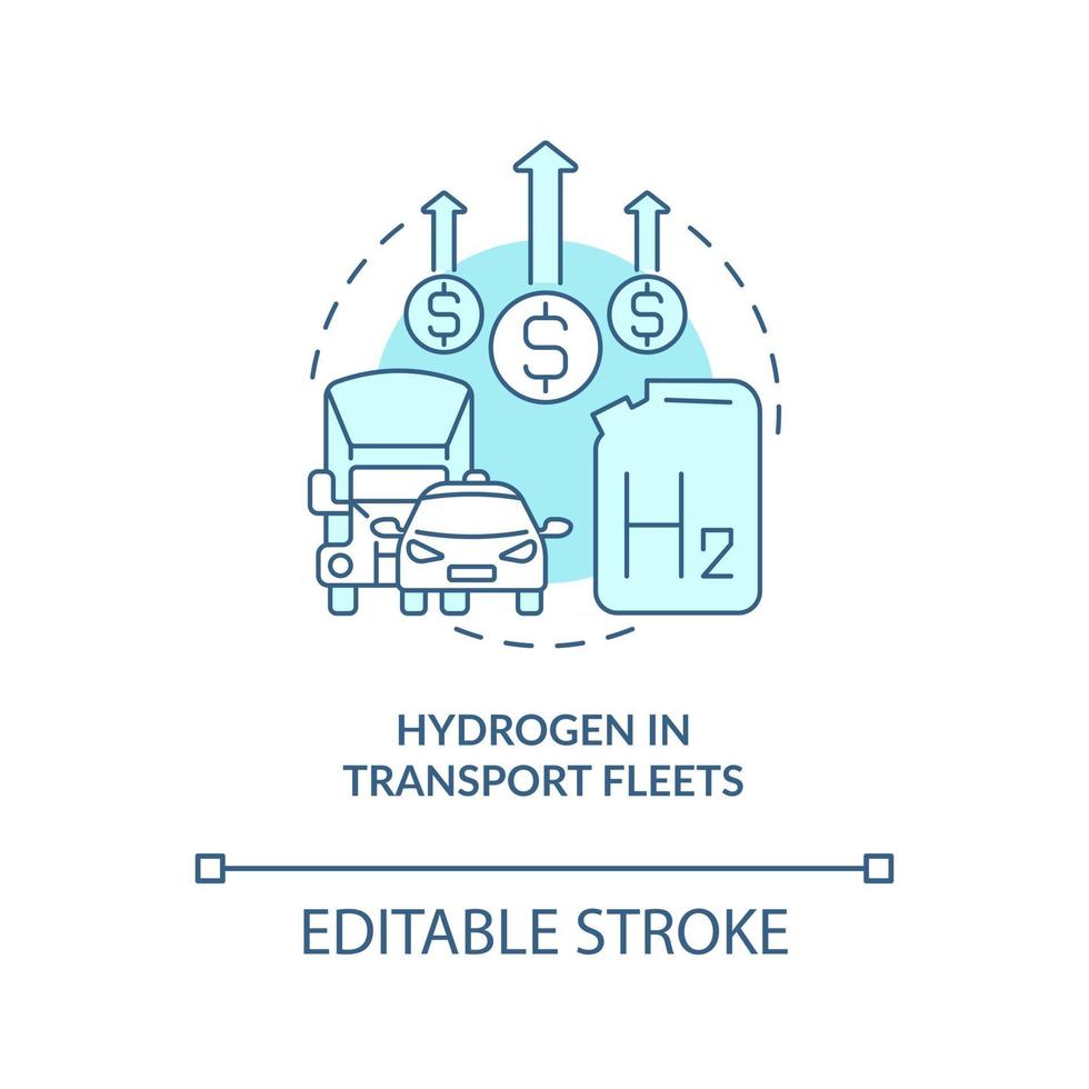 waterstof in transportvloten concept icoon vector