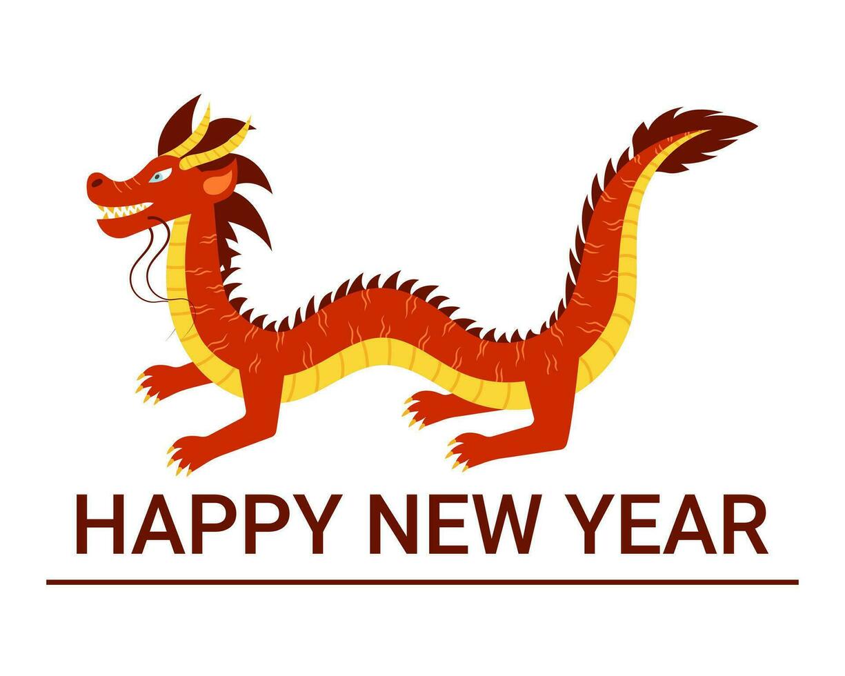 gelukkig Chinese nieuw jaar 2024 draak dierenriem teken. vector illustratie.