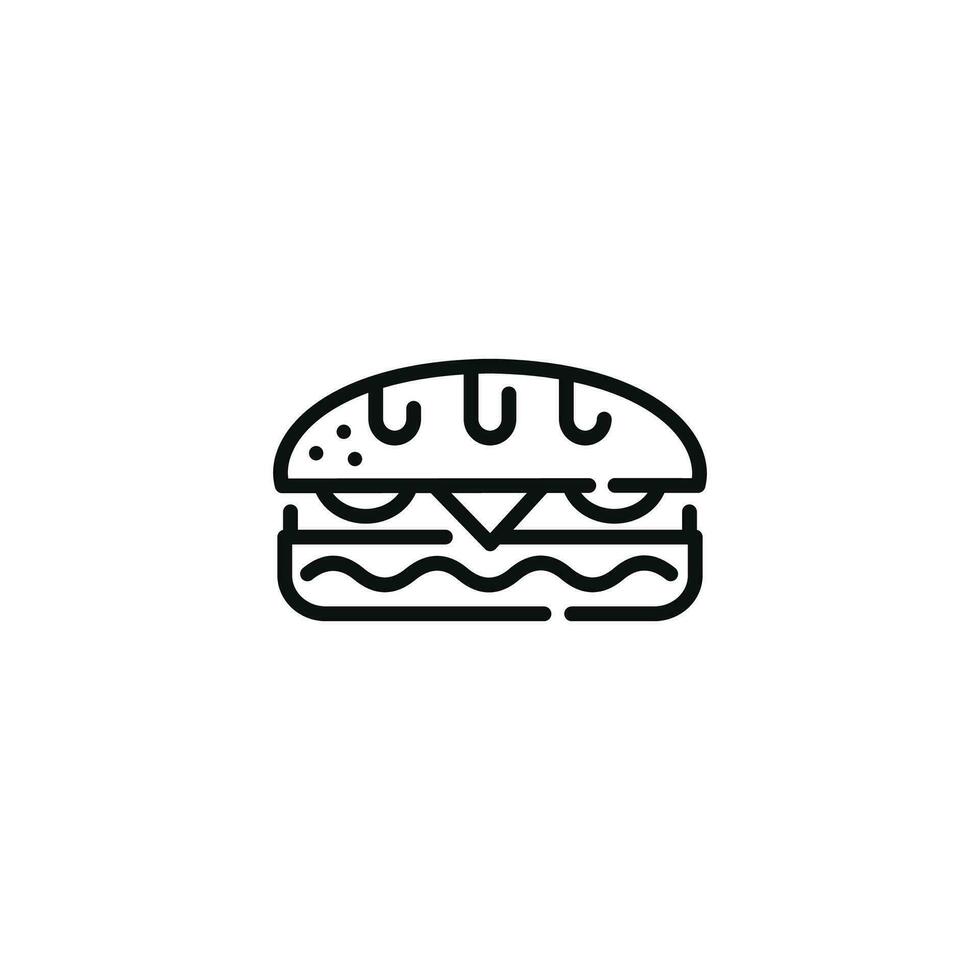 belegd broodje lijn icoon geïsoleerd Aan wit achtergrond vector