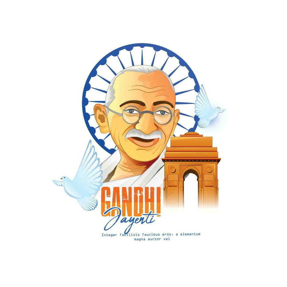 gelukkig Gandhi Jayanti vector illustratie ontwerp