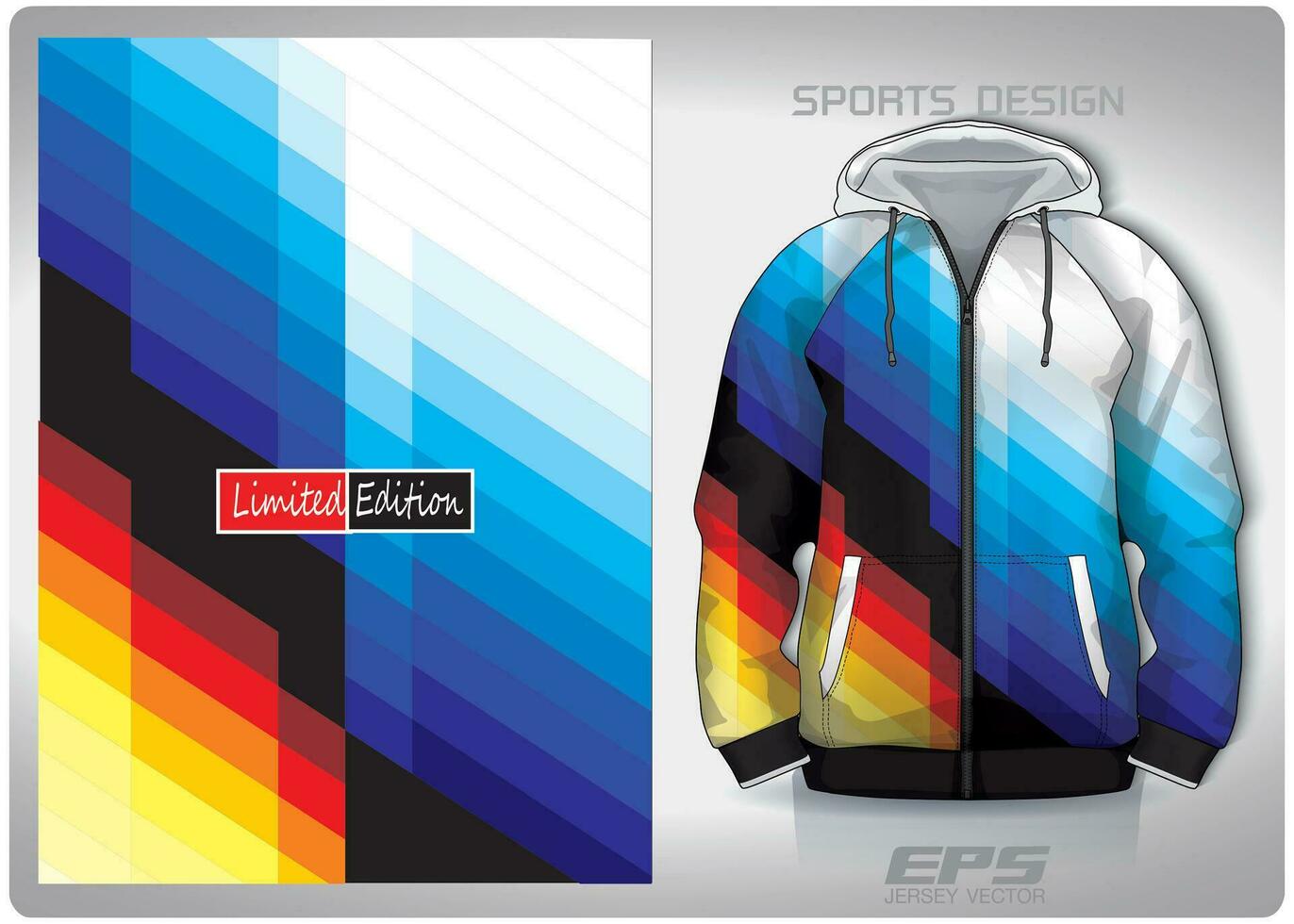 vector sport- overhemd achtergrond afbeelding.geel zwart blauw helling reflectie patroon ontwerp, illustratie, textiel achtergrond voor sport- lang mouw capuchon, Jersey capuchon