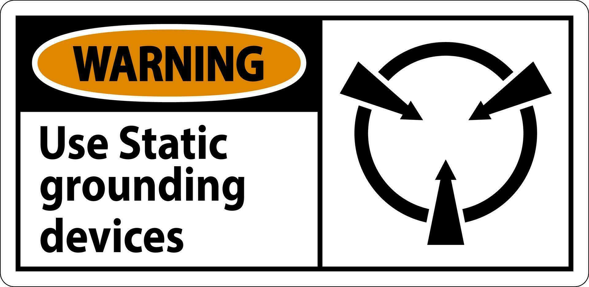 waarschuwing teken gebruik statisch aarding apparaten vector