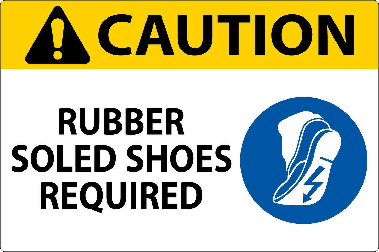voorzichtigheid teken rubber zolen schoenen verplicht vector