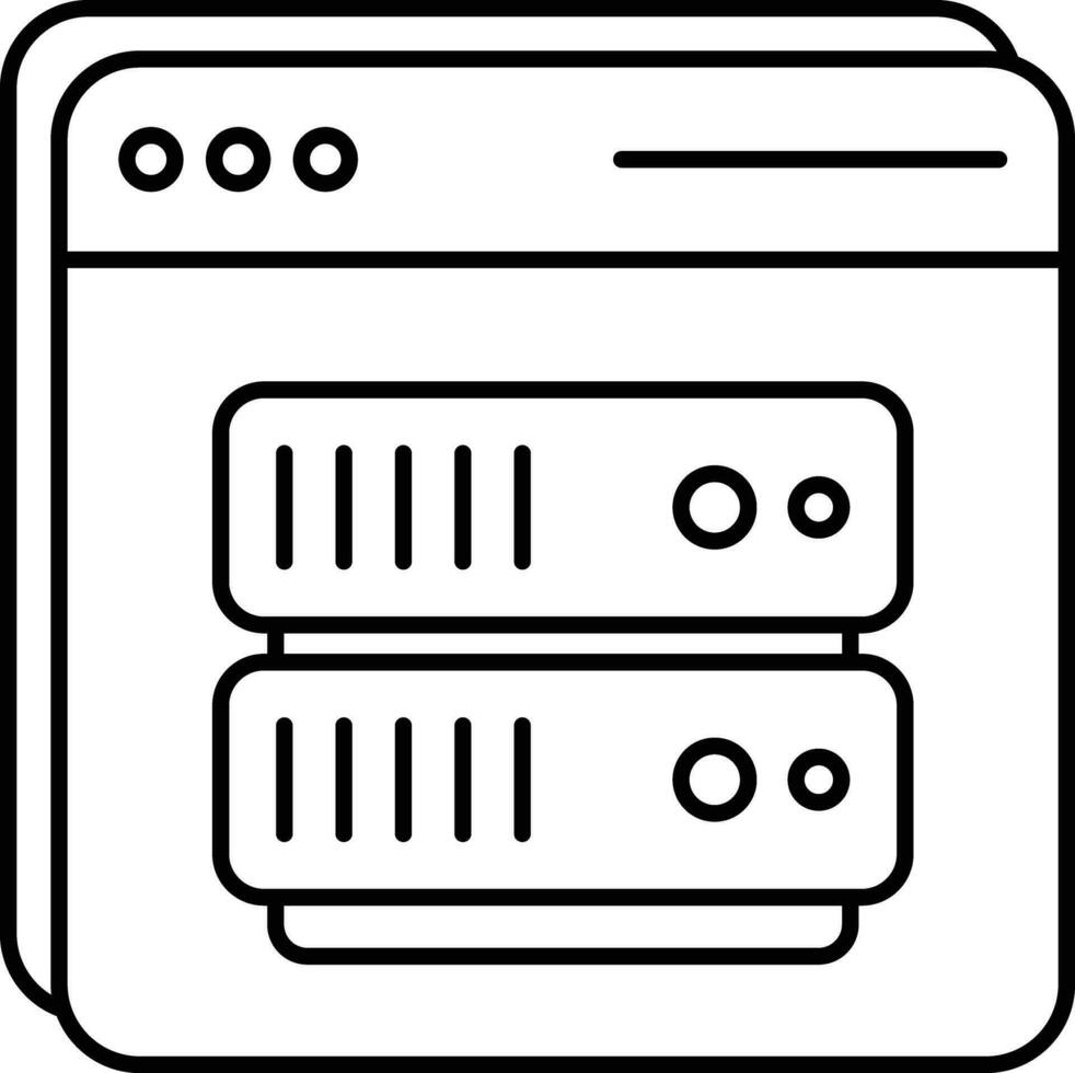 web server lijn pictogrammen ontwerp stijl vector