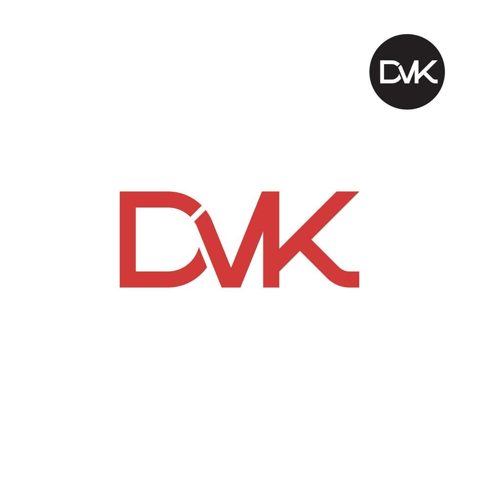 brief dvk monogram logo ontwerp vector