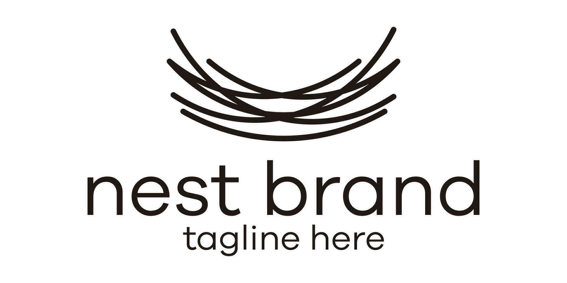 nest logo creatief lijn vector illustratie