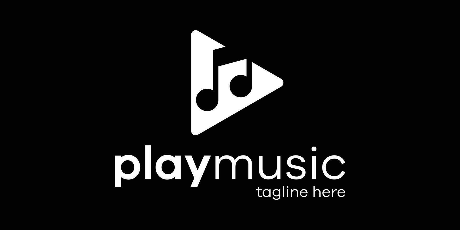 Speel muziek- logo ontwerp gemakkelijk icoon vector illustratie