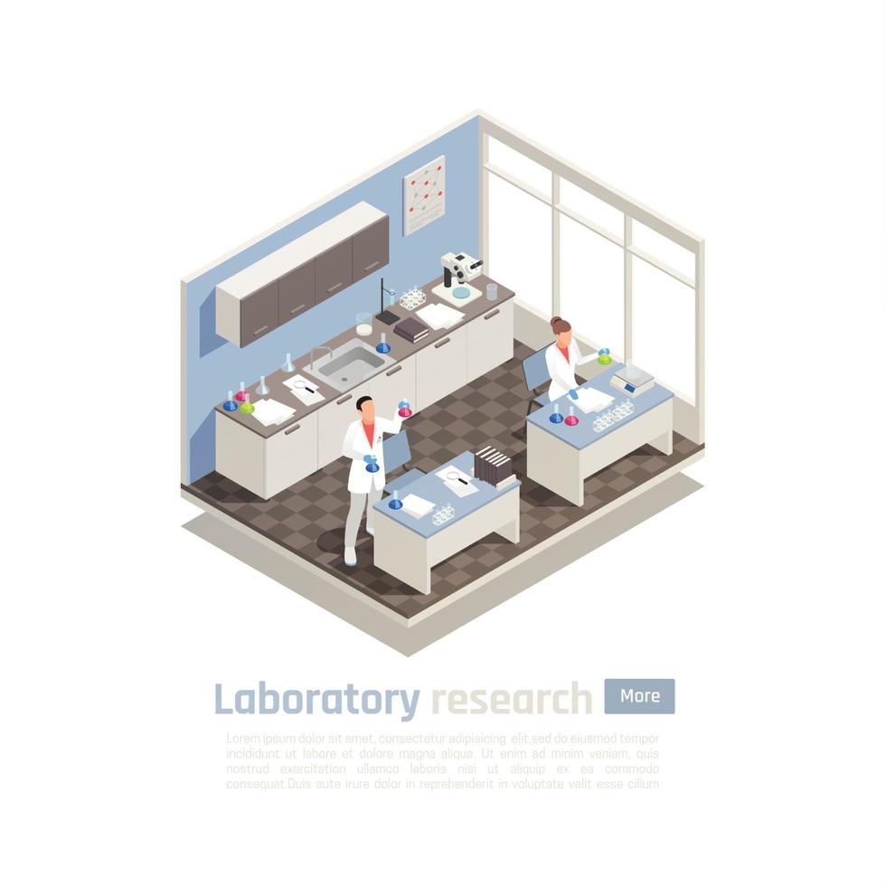 laboratorium onderzoek isometrische samenstelling vectorillustratie vector