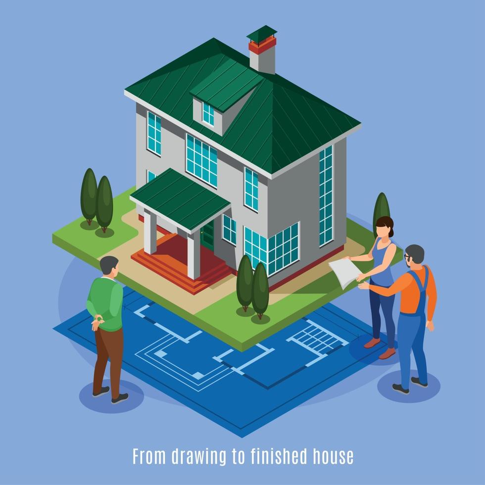 huis bouw fasen achtergrond vectorillustratie vector