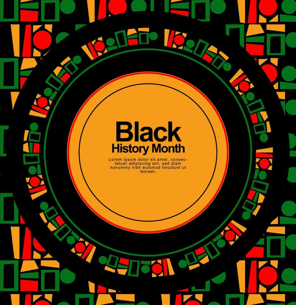 banier poster met achtergrond patroon abstract van zwart geschiedenis maand vector