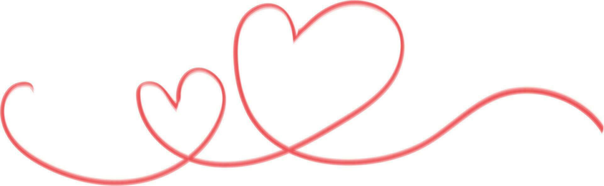 harten pictogrammen een lijn tekening techniek, vector illustratie. liefde symbool over- wit achtergrond