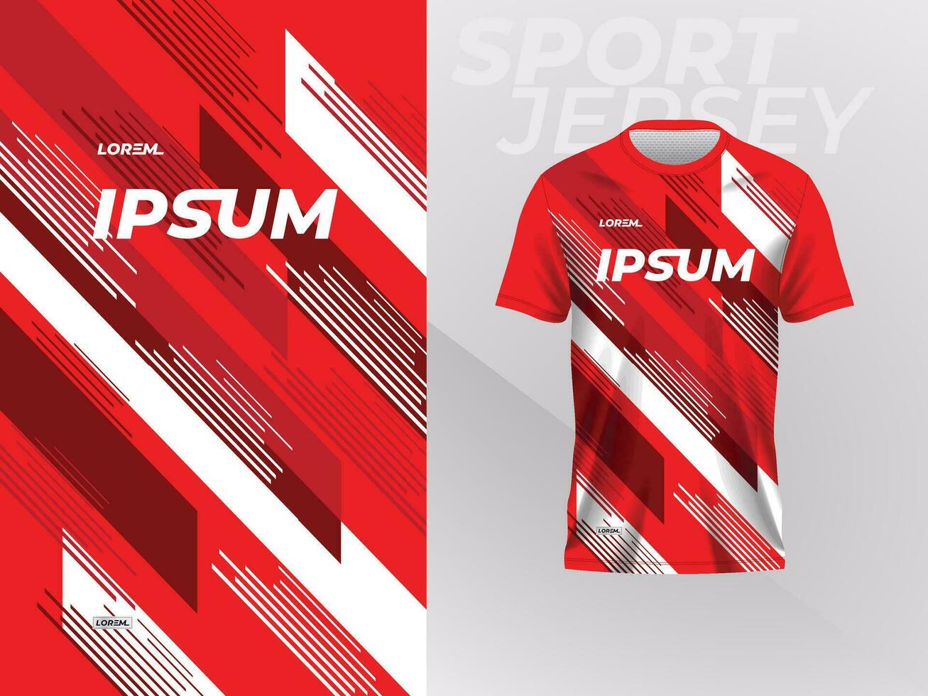 rood Jersey sport mockup sjabloon voor voetbal, Amerikaans voetbal, racen, gamen, motorcross, wielersport, en rennen vector