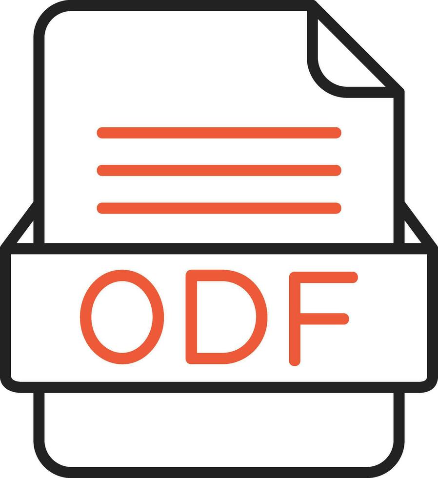 odf het dossier formaat vector icoon