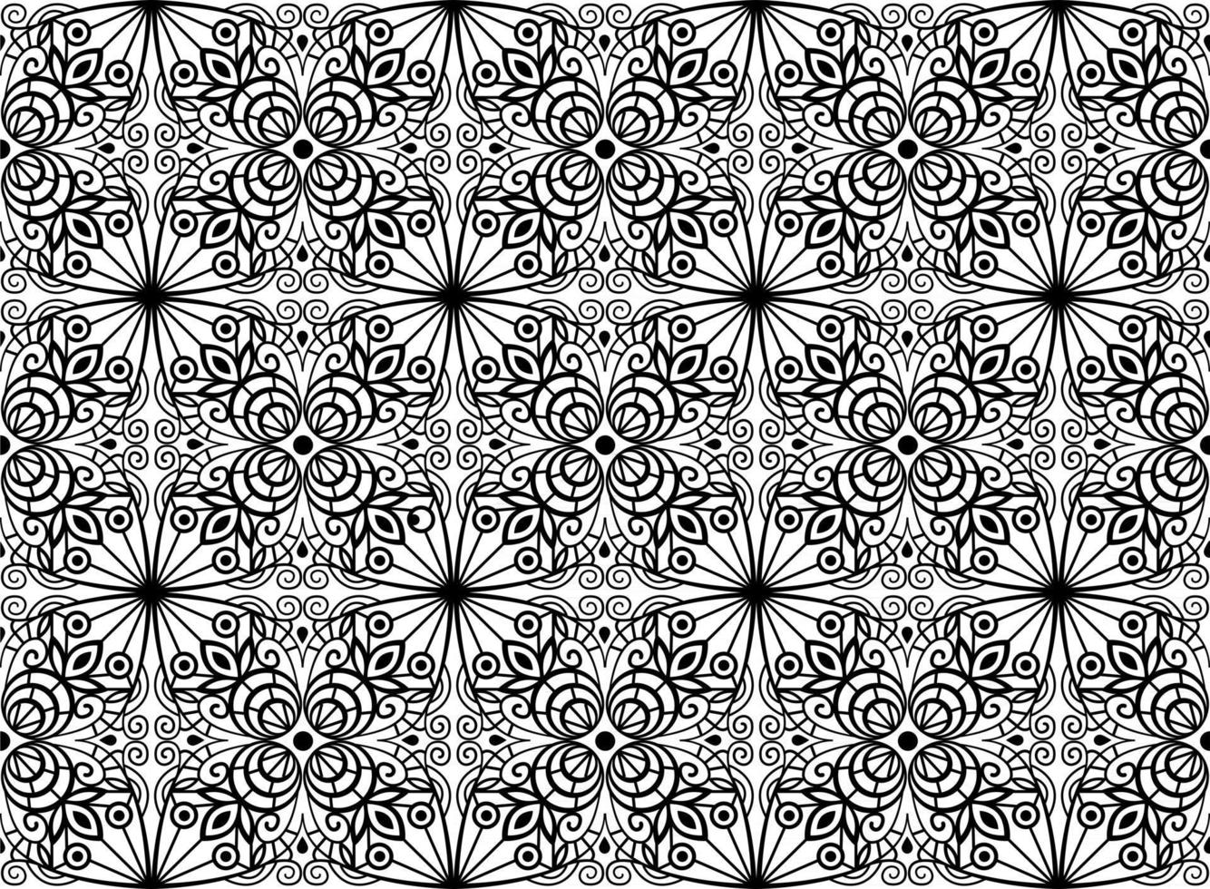 bloemen zwart textiel patroon. naadloze zwart-wit vector
