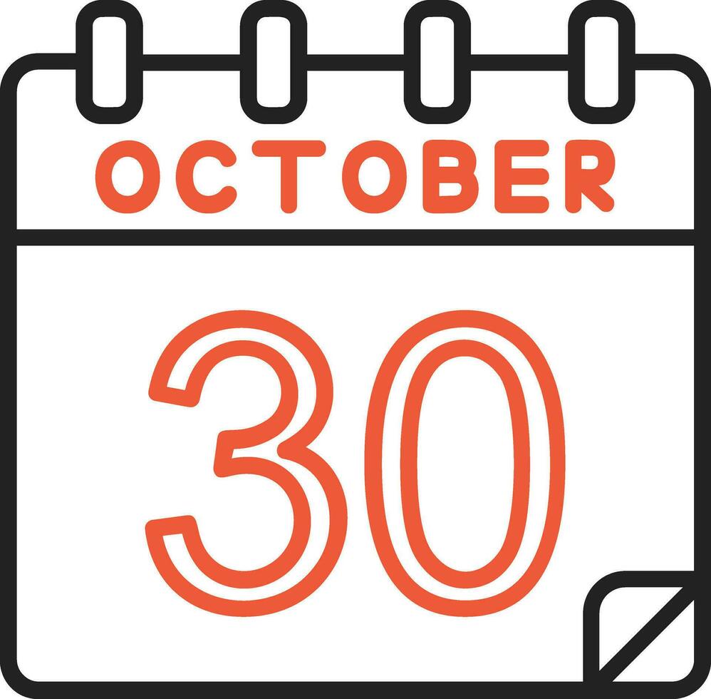 30 oktober vector icoon