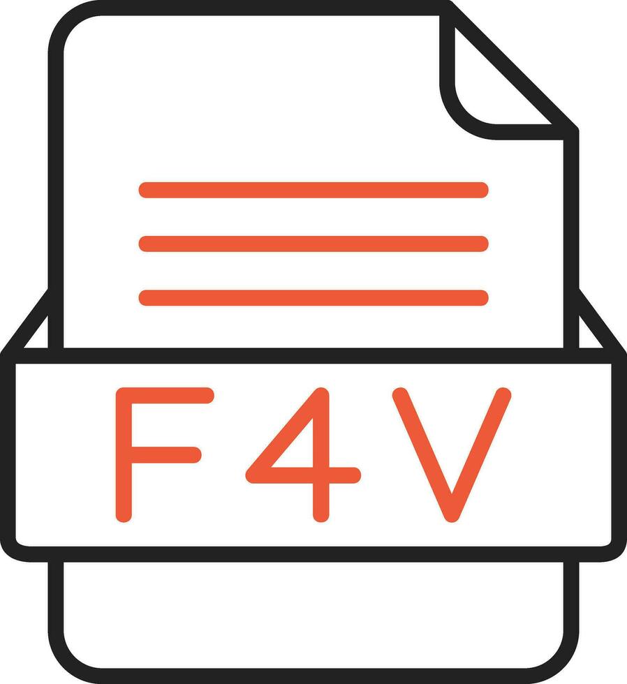 f4v het dossier formaat vector icoon