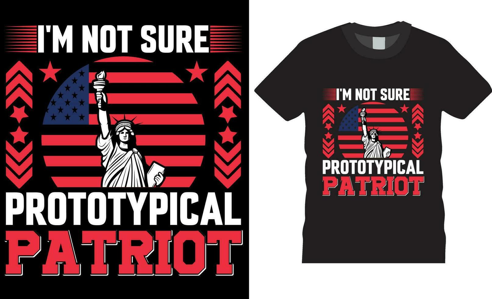 im niet zeker prototypisch patriot, typografie ons veteraan t-shirt ontwerp vector