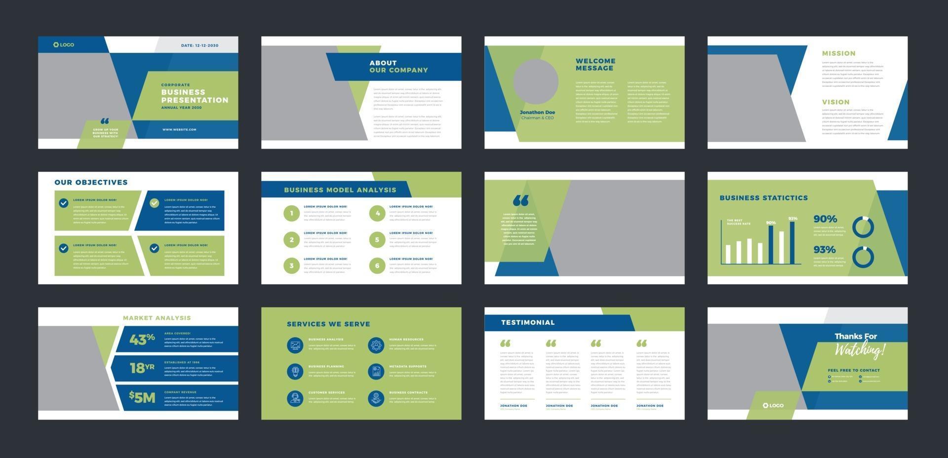 bedrijfspresentatie brochure gids ontwerp of pitch deck sales slider vector