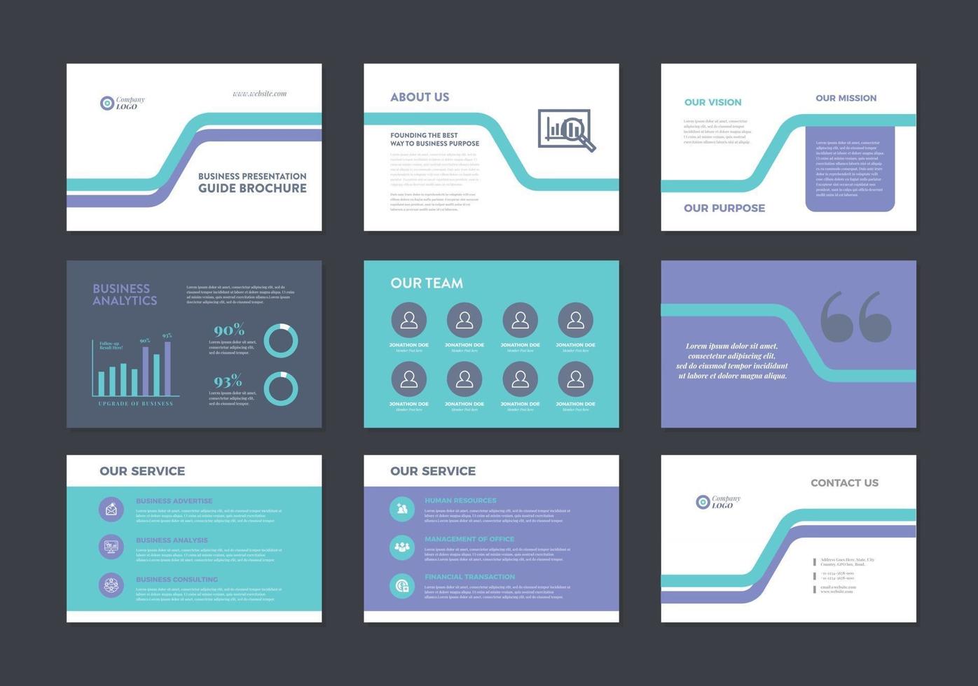 bedrijfspresentatie brochure gids ontwerp of pitch deck sales slider vector