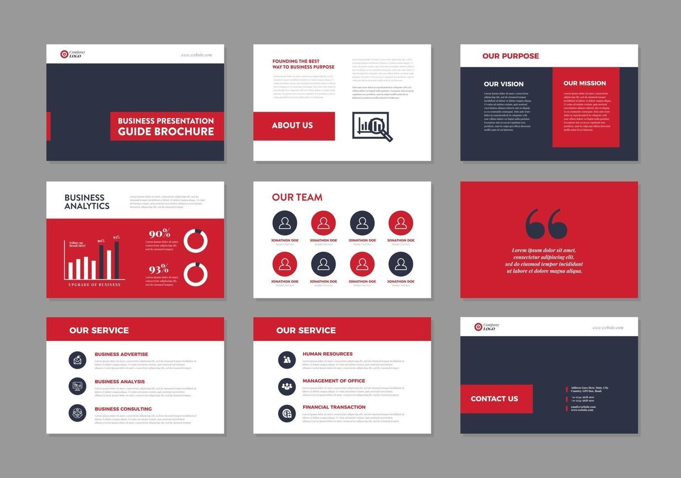 bedrijfspresentatie brochure gids ontwerp of pitch deck sales slider vector