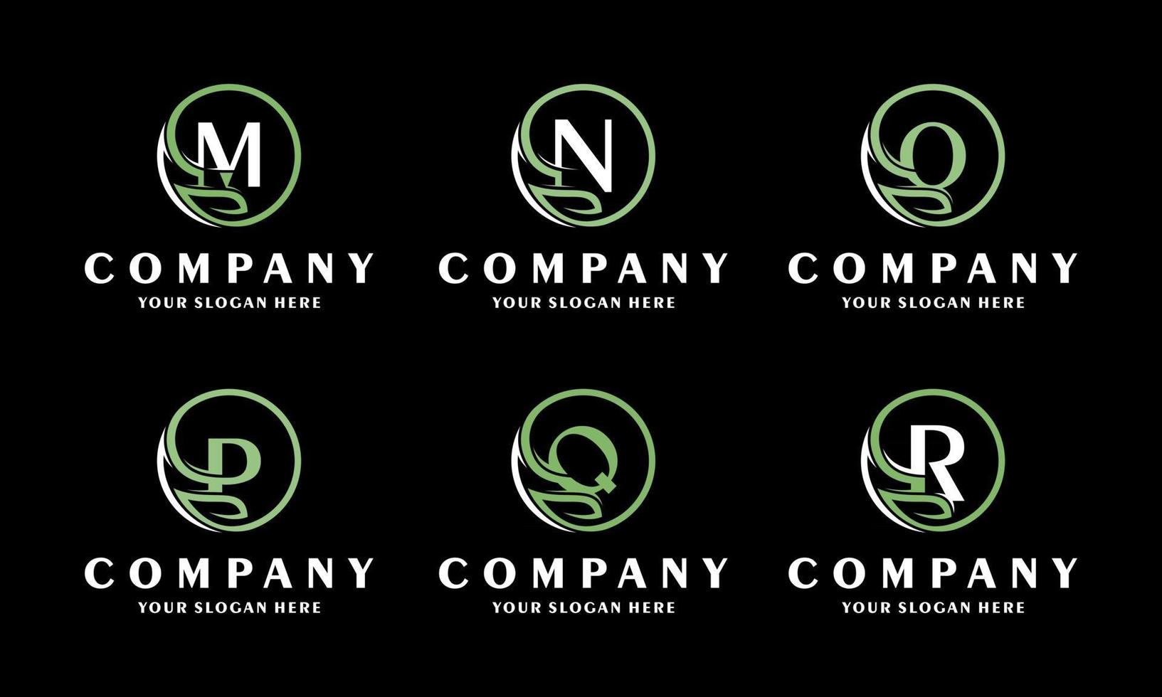 alfabet logo ontwerp inspiratie collectie set van groene letters eco logo met creatieve bladeren. icoon voor zakelijke luxe, elegant, eenvoudig. vector