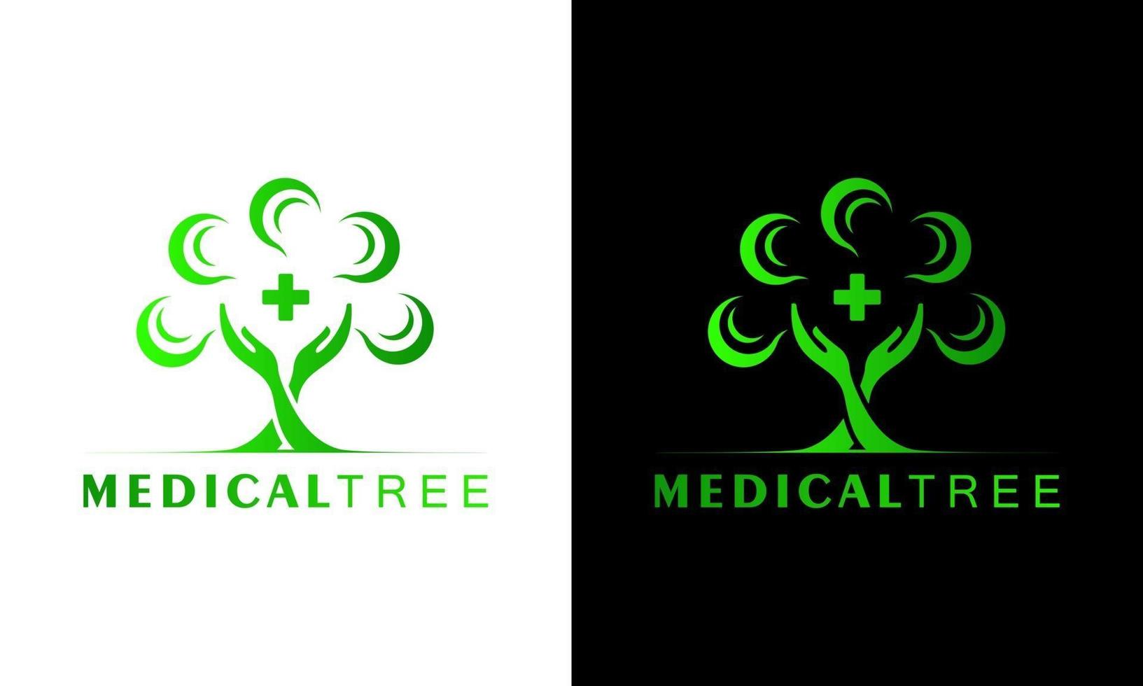 ilustration vectorafbeelding van natuurlijke hand blad boom medisch logo vector