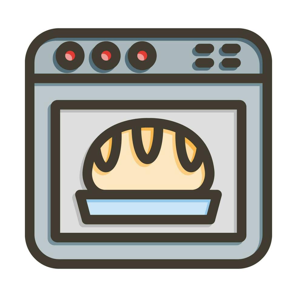 oven vector dik lijn gevulde kleuren icoon voor persoonlijk en reclame gebruiken.