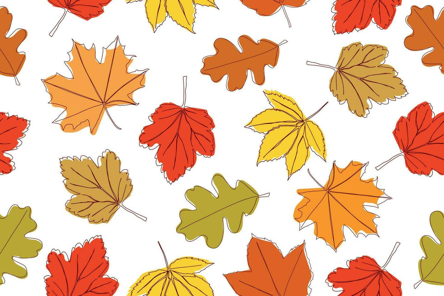 vector naadloos patroon van herfst bladeren. achtergrond voor textiel of boek dekt, behang, ontwerp, grafiek, afdrukken, hobby, uitnodiging. vector