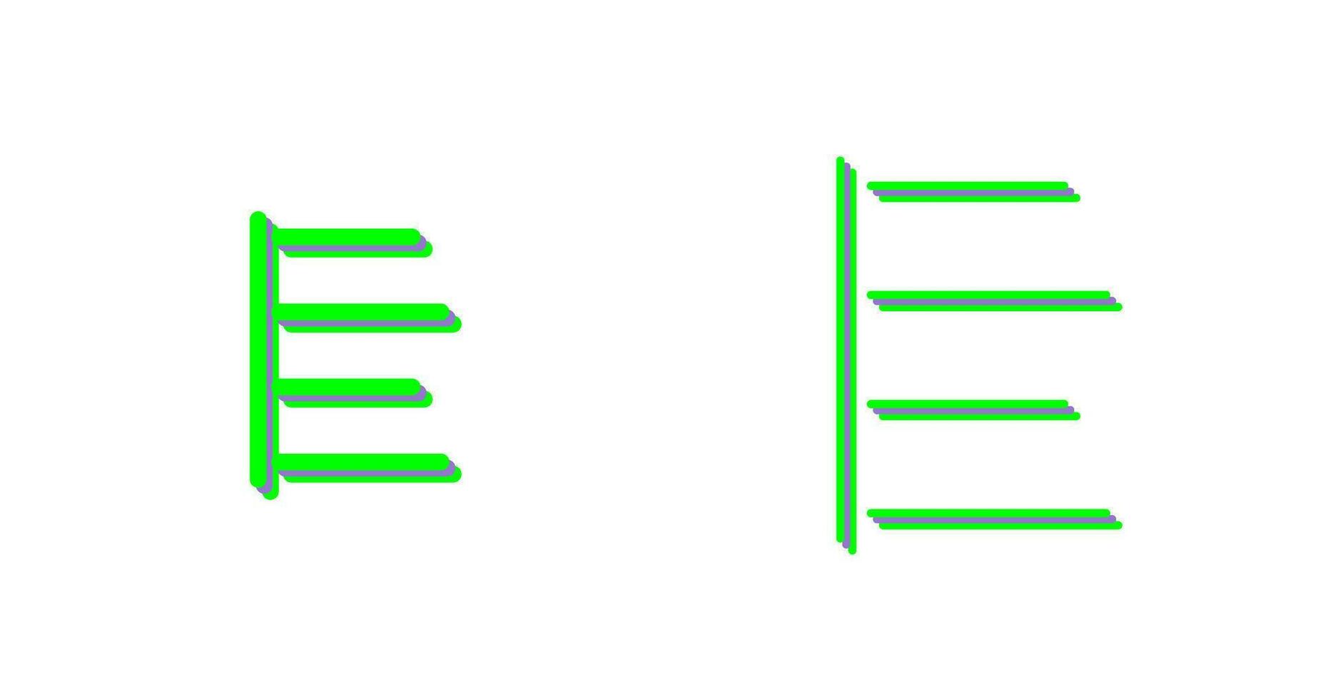 uniek links uitlijnen vector icoon