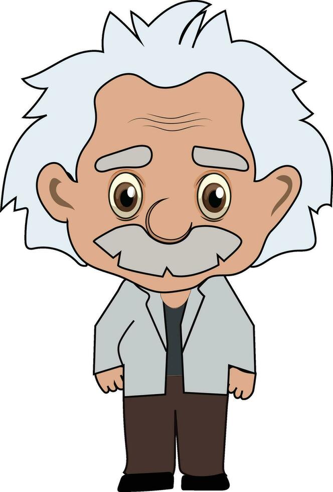 Einstein tekenfilm karikatuur portret vector