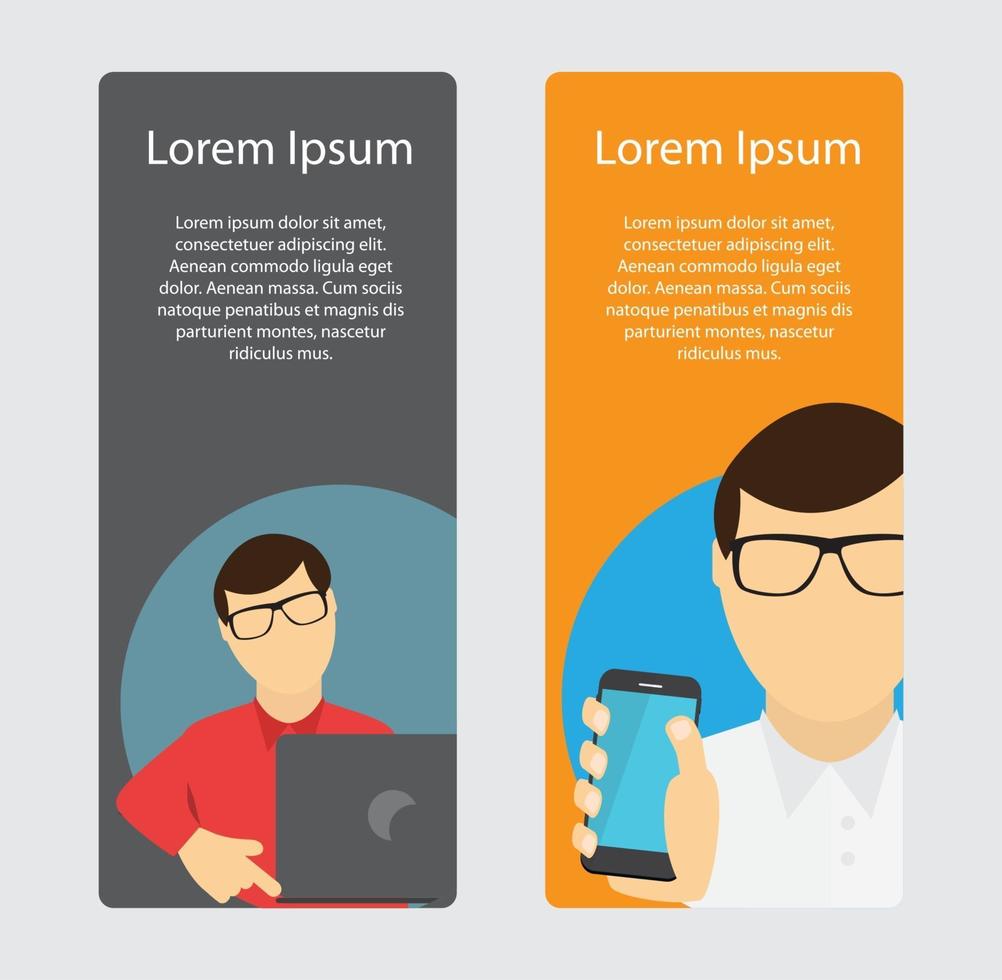 een zakelijke banner in trendy platte stijl. communicatieconcept. vectorillustratie. vector