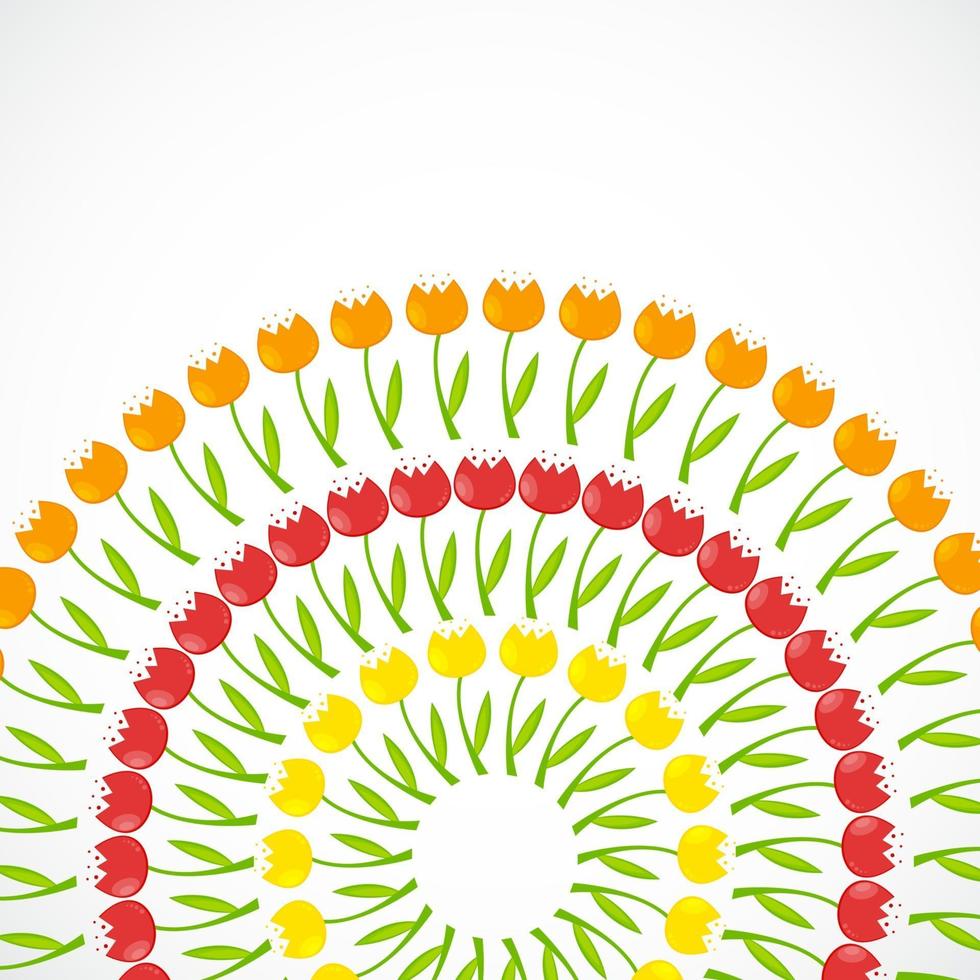 bloemen achtergrond met tulpen vectorillustratie vector