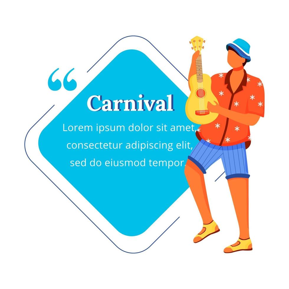 carnaval egale kleur vector karakter citaat