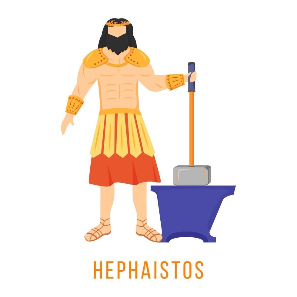 hephaistos platte vectorillustratie vector