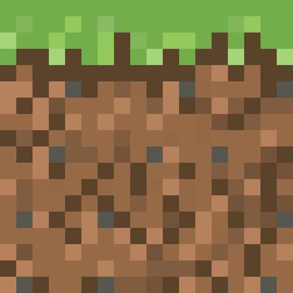 pixel minecraft stijl land achtergrond. vector