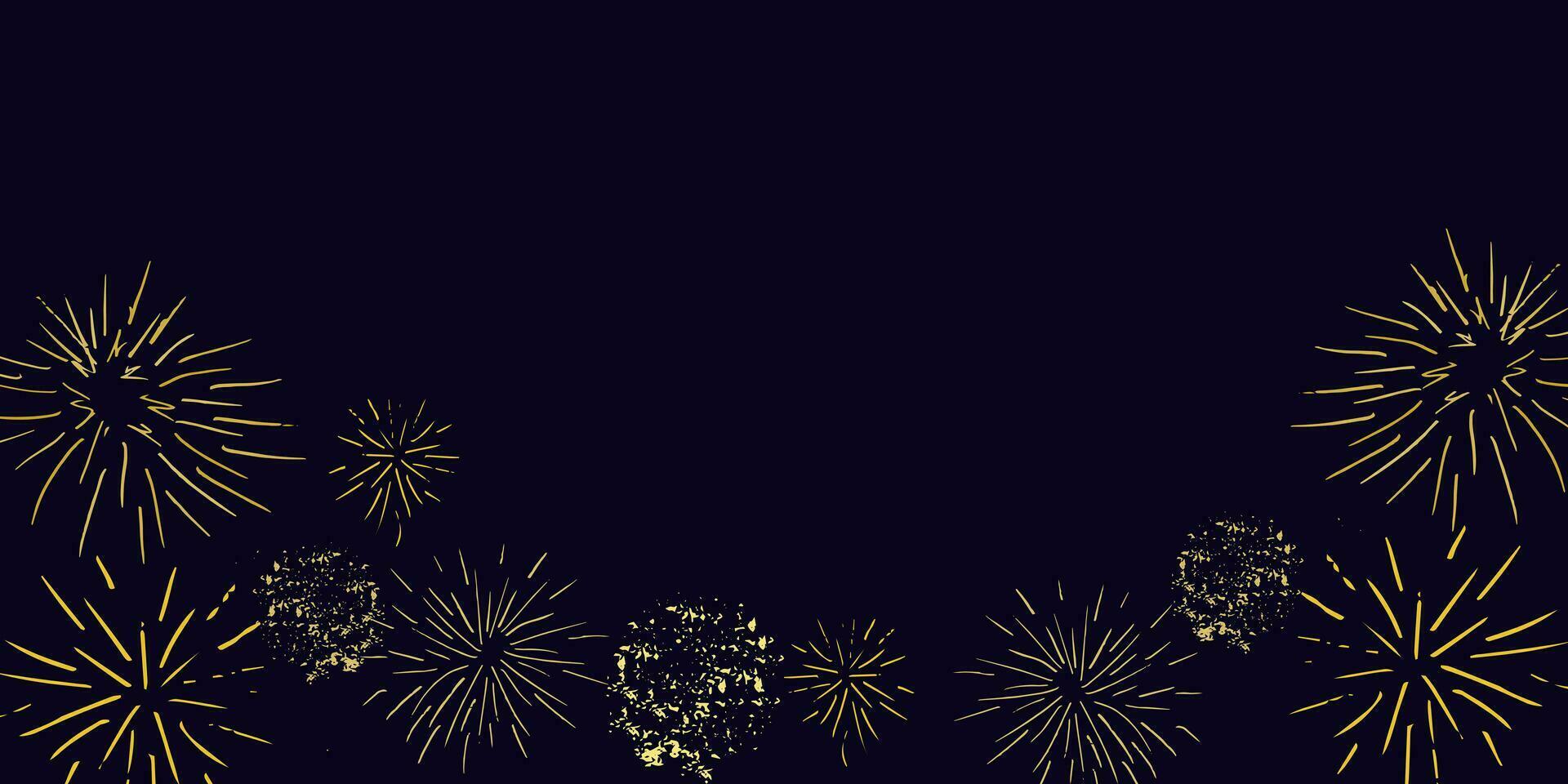 achtergrond donker lucht met gekleurde feestelijk vuurwerk vector