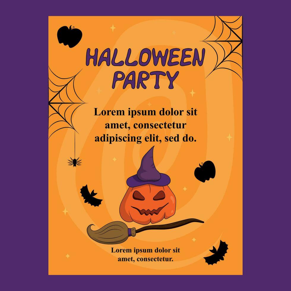 schattig halloween folder partij uitnodiging vector