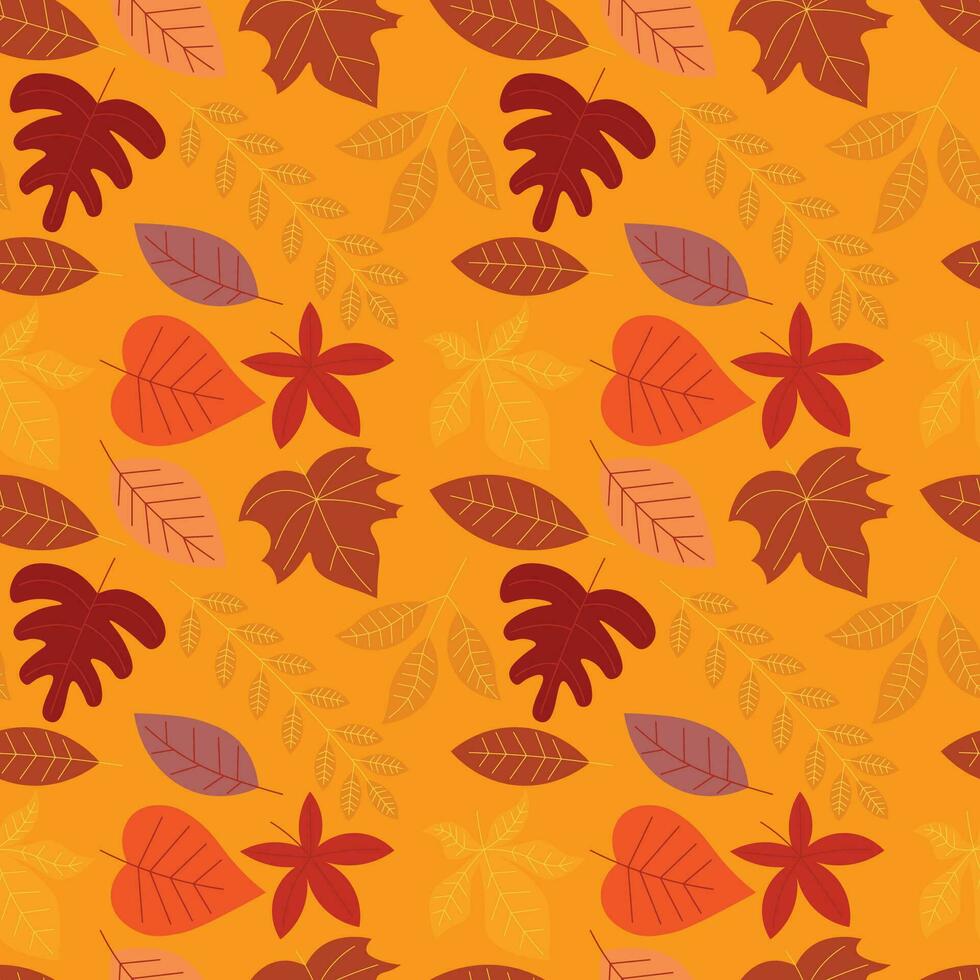 abstracte platte hand tekenen herfstbladeren achtergrond. vector. vector