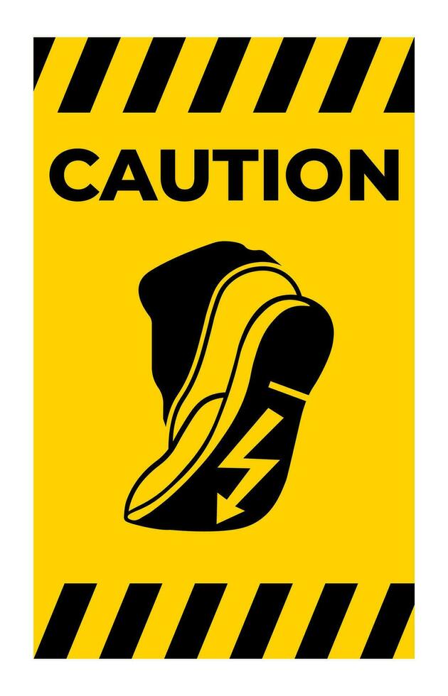 voorzichtigheid teken gebruik antistatisch schoenen symbool vector