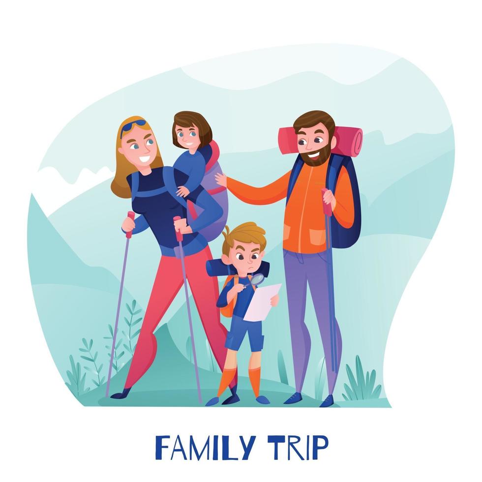 familie reizigers illustratie vectorillustratie vector
