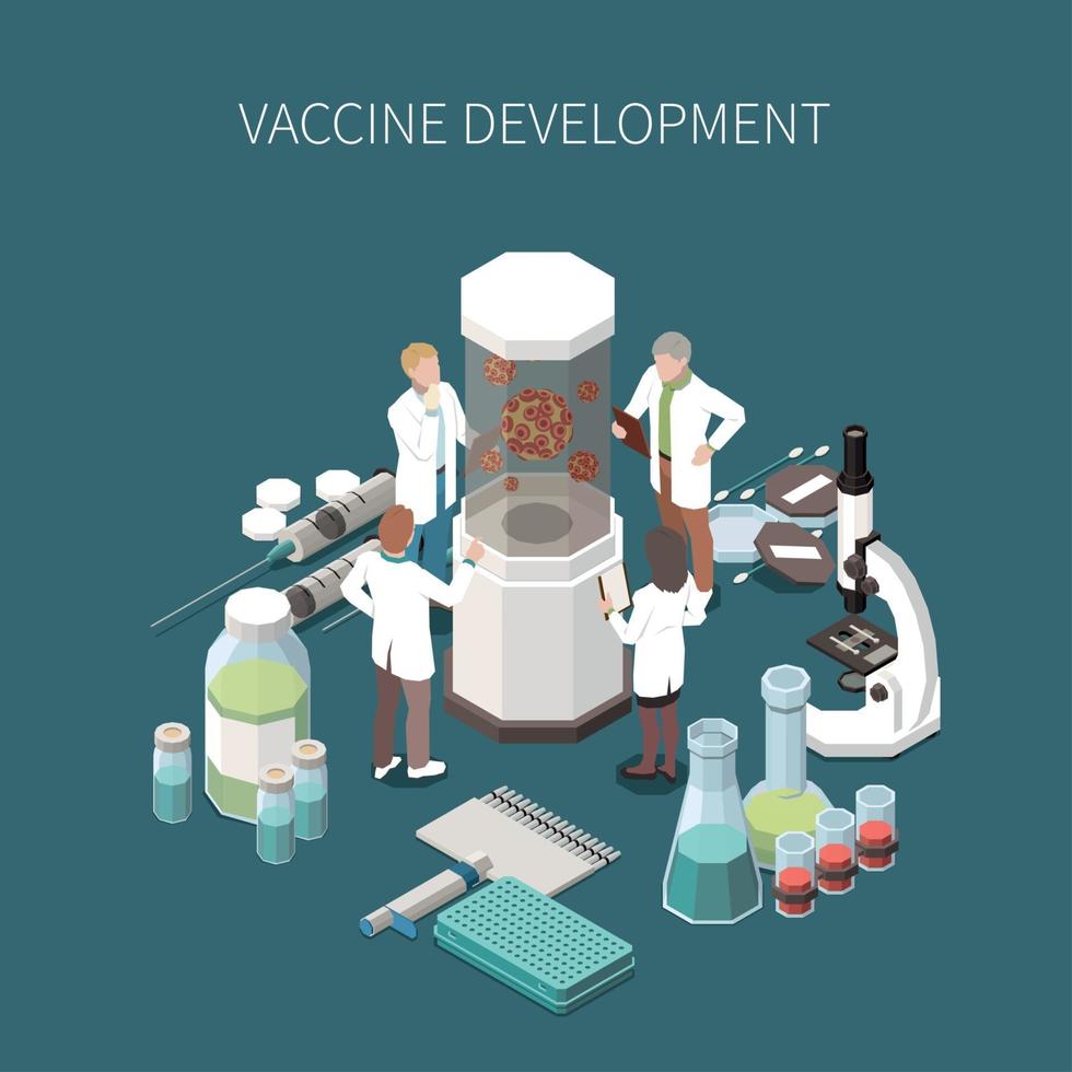 vaccin ontwikkeling ontwerp concept vectorillustratie vector