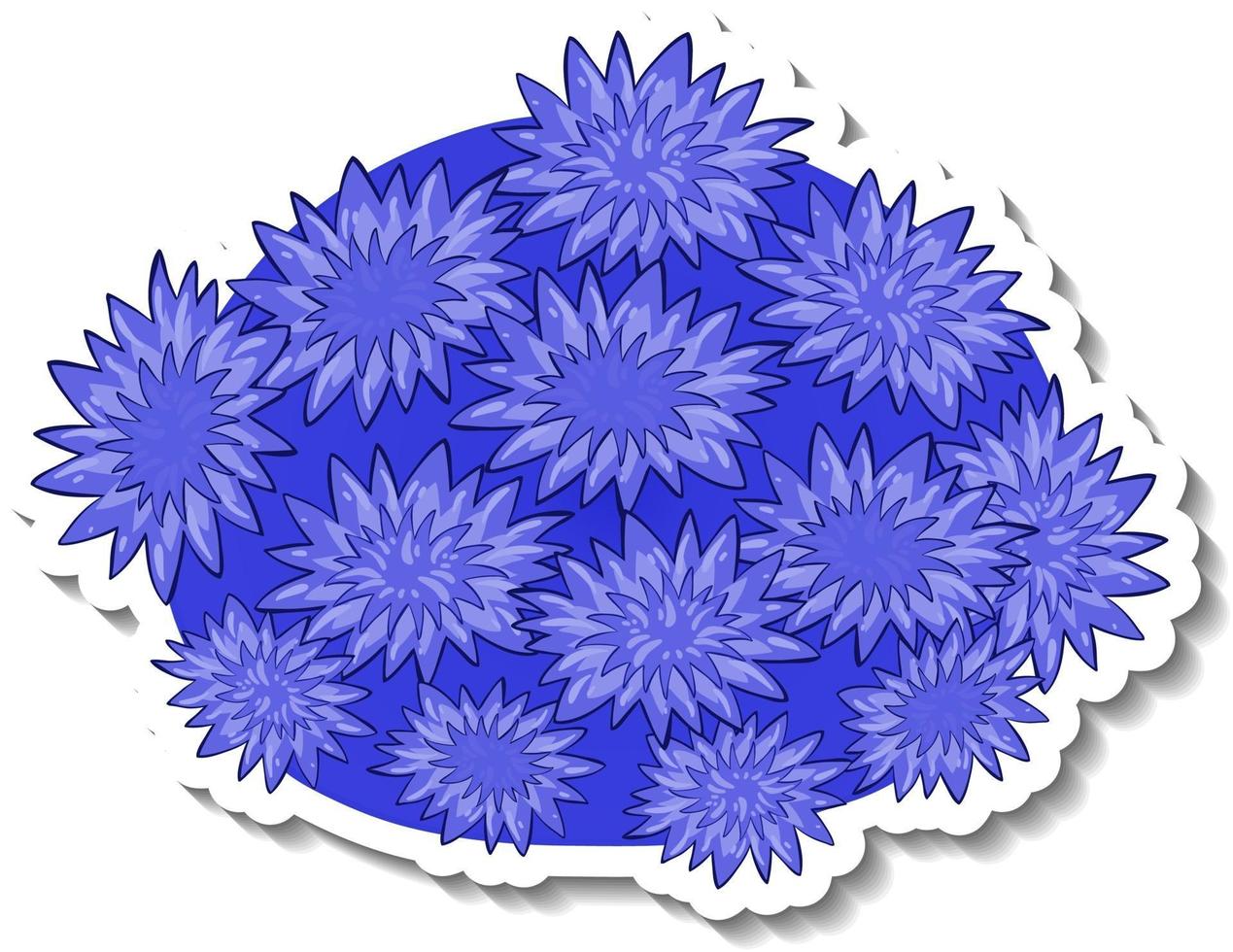 een stickersjabloon met geïsoleerd koraalzee-element vector