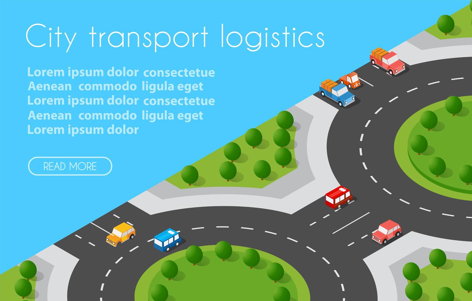 transport logistiek 3d isometrische stad geïllustreerd vector