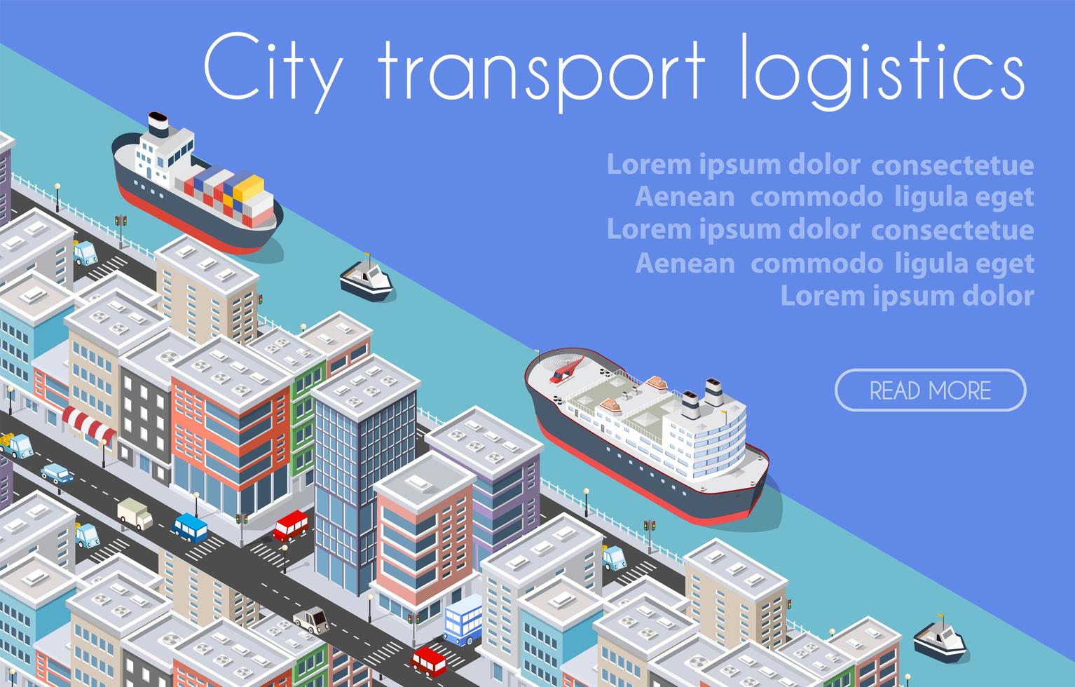 transport logistiek 3d isometrische stad geïllustreerd vector