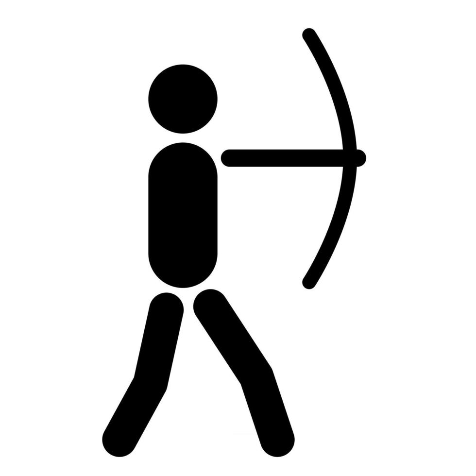 Olympische zomerspelen sport vector iconen - pictogram voor boogschieten