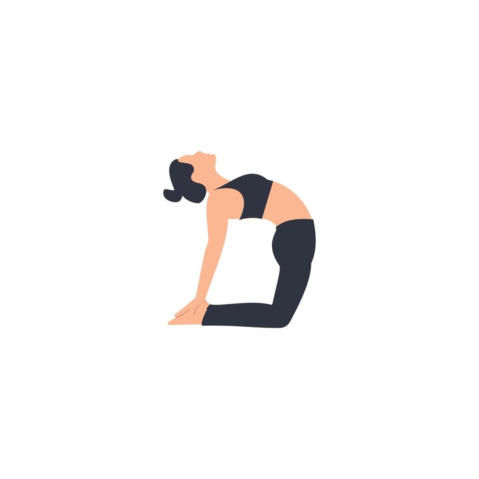 vrouwelijke yoga. vectorillustratie van mooie cartoon vrouw. vector