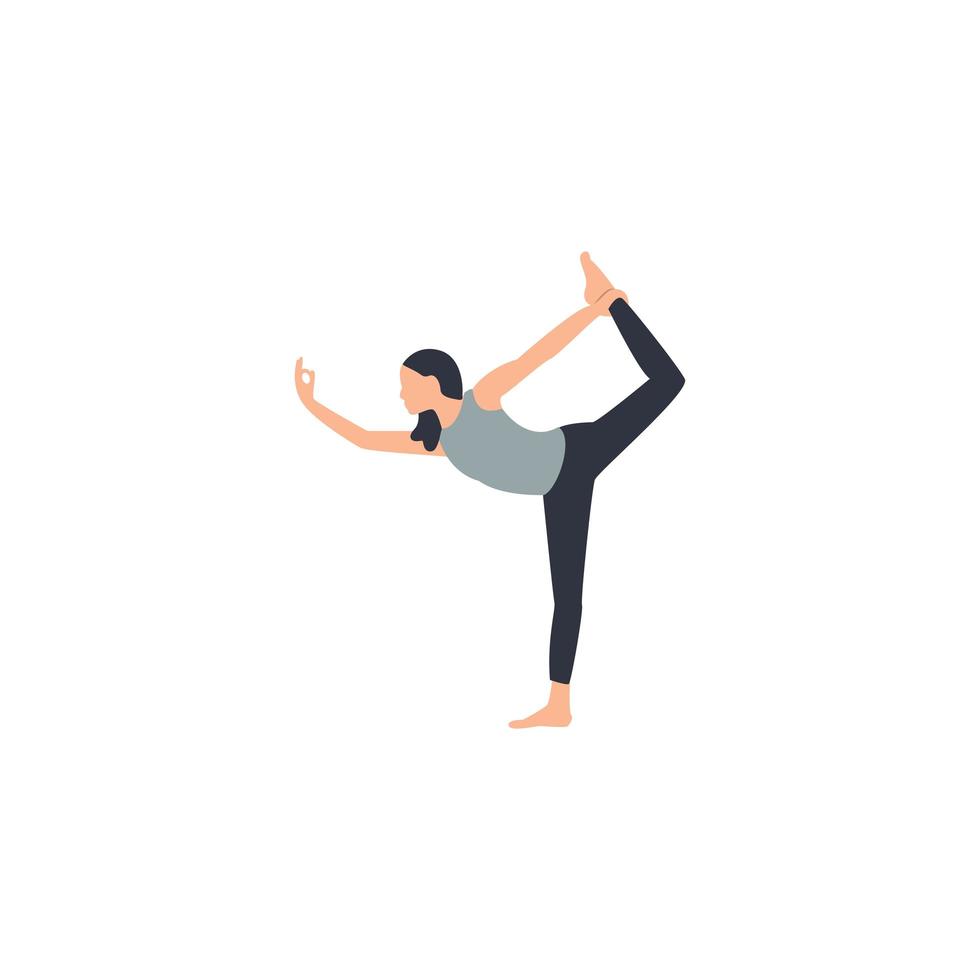 vrouwelijke yoga. vectorillustratie van mooie cartoon vrouw. vector