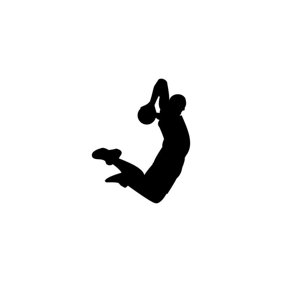 silhouet ontwerp basketbalspeler, sport vector pictogram illustratie.