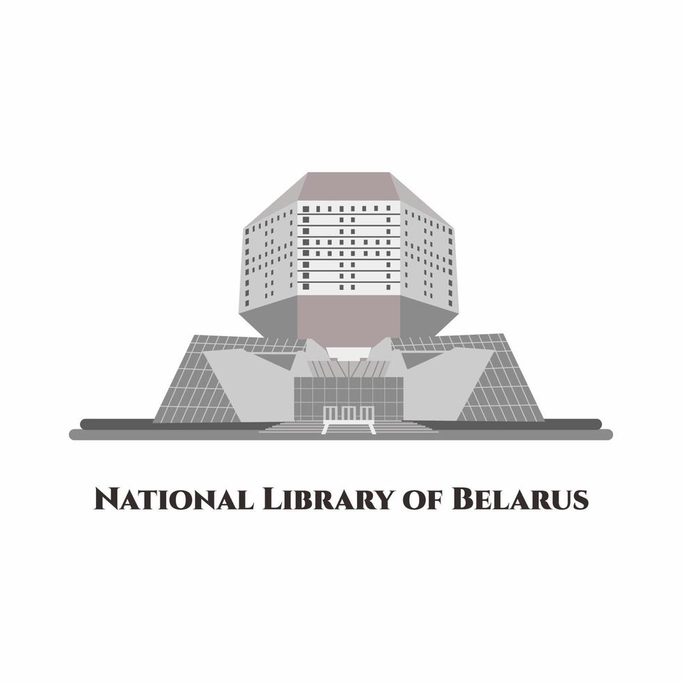 de nationale bibliotheek van wit-rusland. deze plaats is de grootste bibliotheek in de republiek wit-rusland. aantrekkelijk monument met indrukwekkend gebouw. aanbevelingsplaats voor bezoek. vector