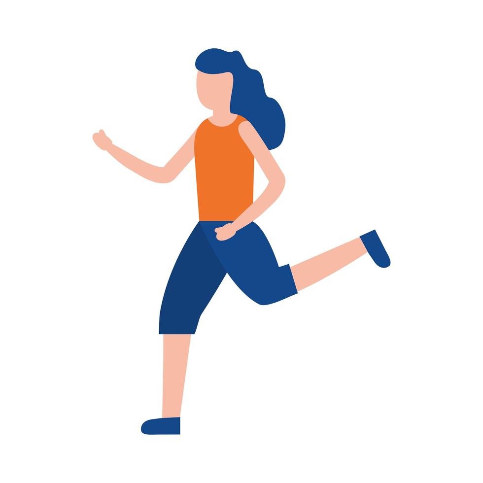 vrouw avatar running vector design